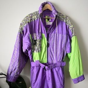 Vintage 80’s/90’s Purple Kaelin Retro Ski Suit Size 14 Snow Suit